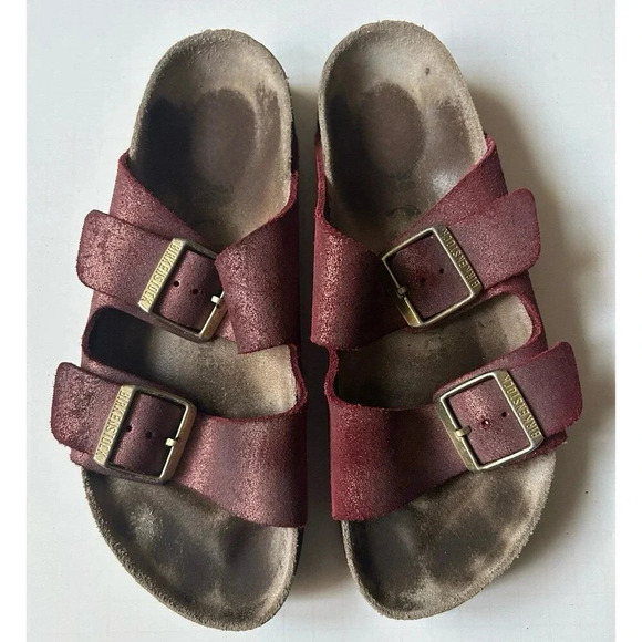 Birkenstock Shoes - Birkenstock Arizona Slide sandals size 38 Red